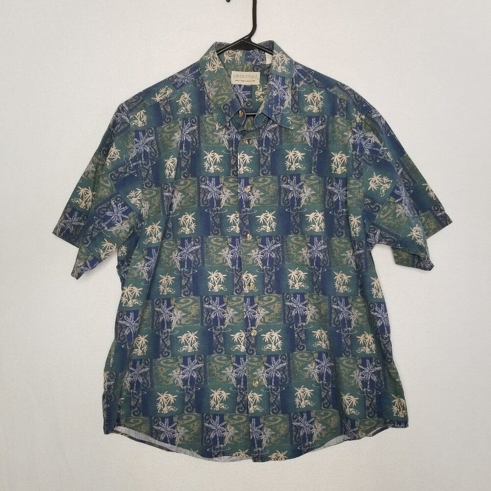 Crossings Hawaiian Casual Button Down Shirt